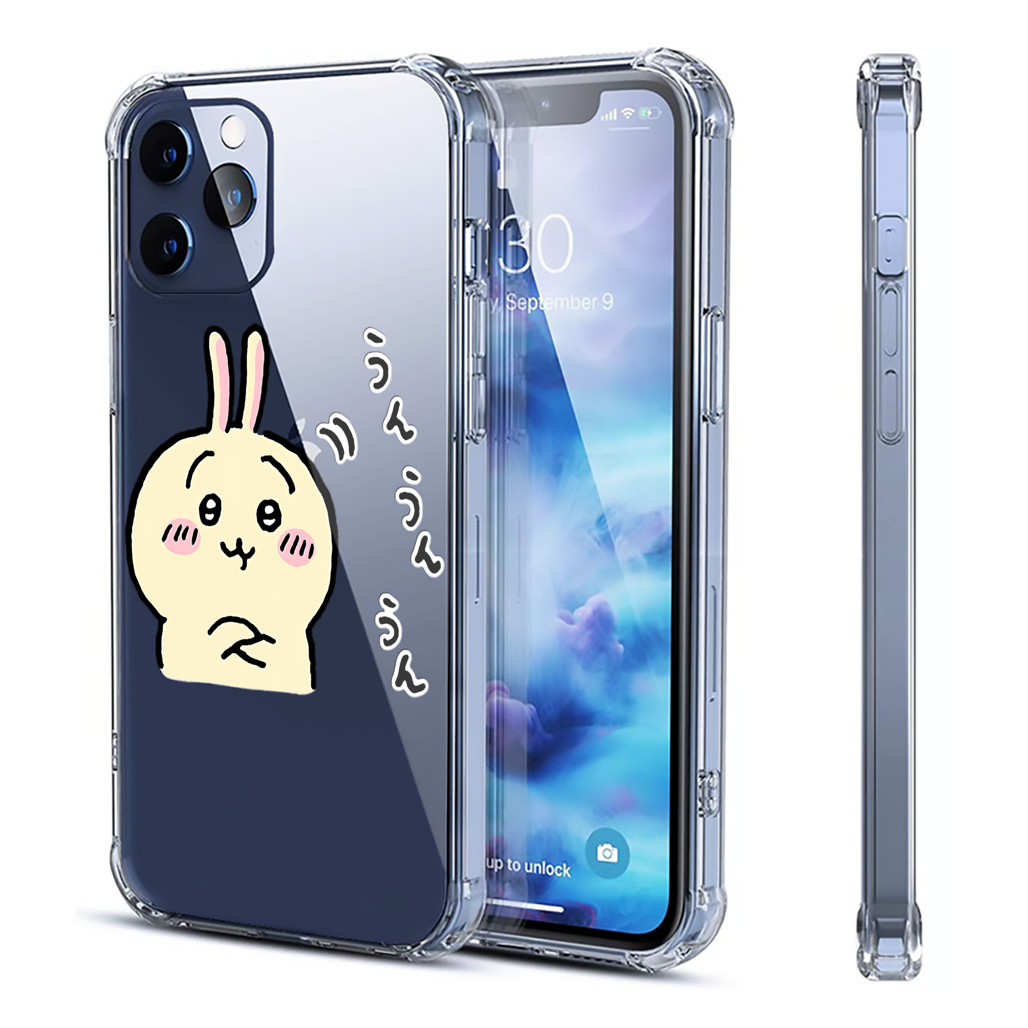 （画像用） ちいかわ うさぎ Chii-kawa usagi 【iPhone 12シリーズ対応】透明スマホケース（クリアソフトケース）